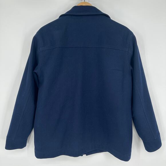 Pendleton 100% Wool Jacket Full Zip Collared Bomber Winter Coat, Navy Blue - Picture 6 of 13